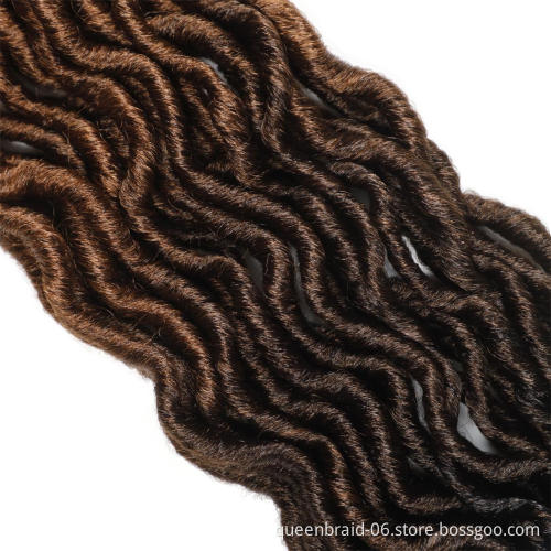 Wavy Gypsy Locs Crochet Hair  Faux Locs Crochet Hair African Roots Dreadlocs Synthetic Braiding Hair Extensions for Black Women